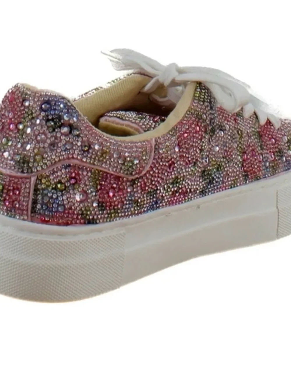 Betsey Johnson Pink Crystal Floral Platform Sneakers - Picture 5 of 6